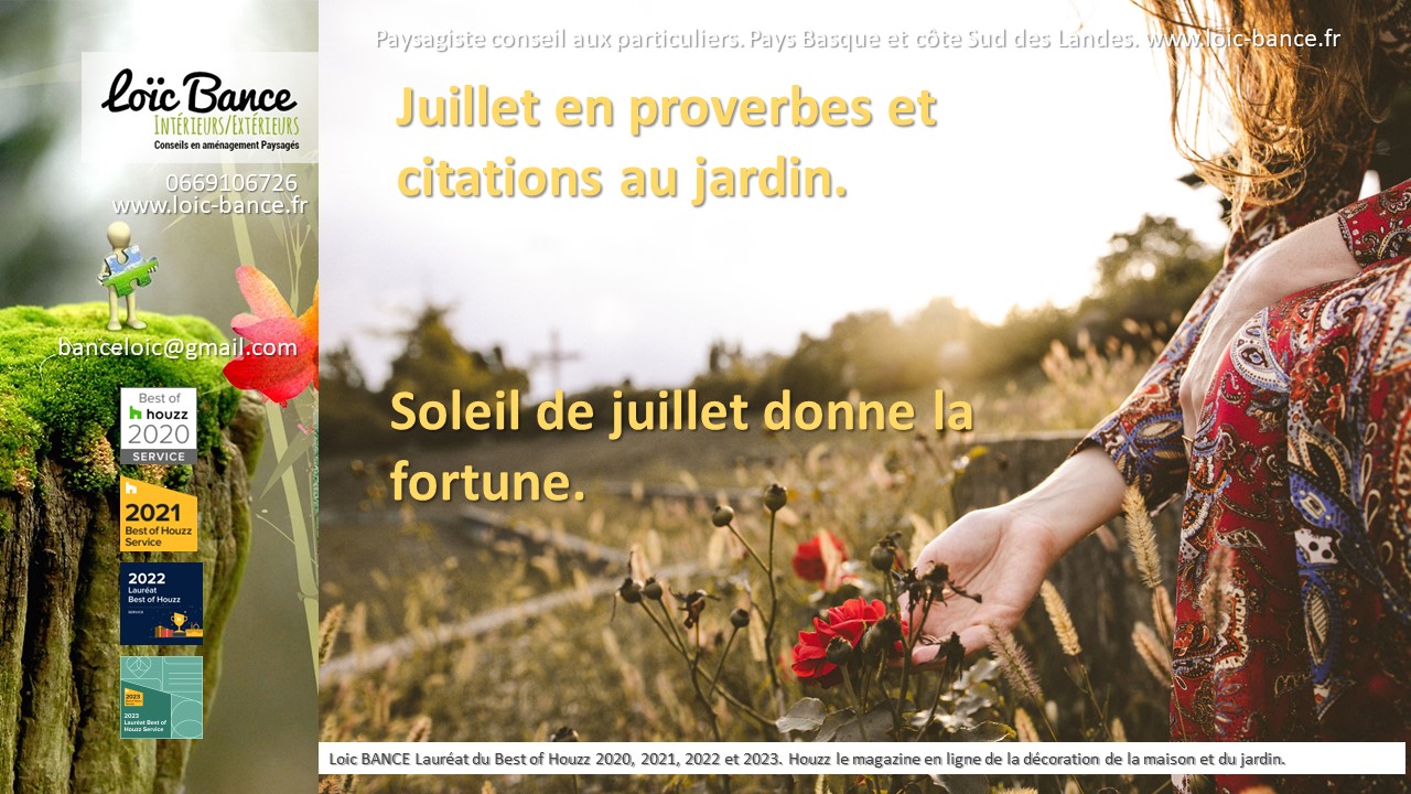Paysagiste Landes Juillet 2024 proverbes et citations au jardin
